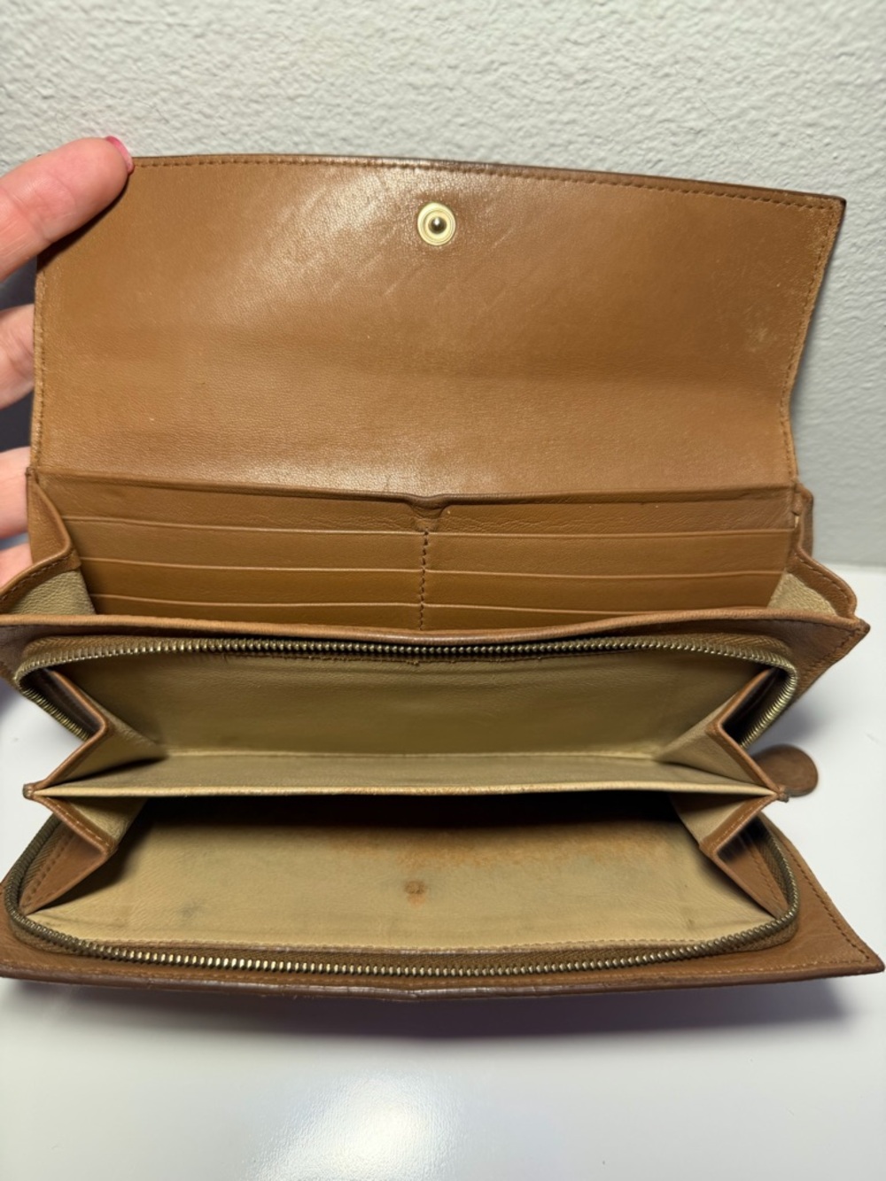Bottega Veneta Woven Leather Snap Wallet in Tan (fair) - Picture 9 of 13